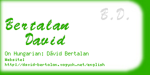 bertalan david business card