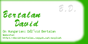 bertalan david business card